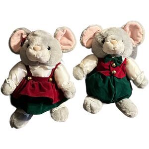 Holiday Mouse Chris Merry Christmas Mice Plush Stuffed 11" Gibson Greetings 1995